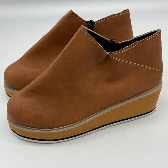 Ankle Boots Round Toe Casual Comfortable Lightweight Brown Size 6.5US /37CN - Picture 1 of 10